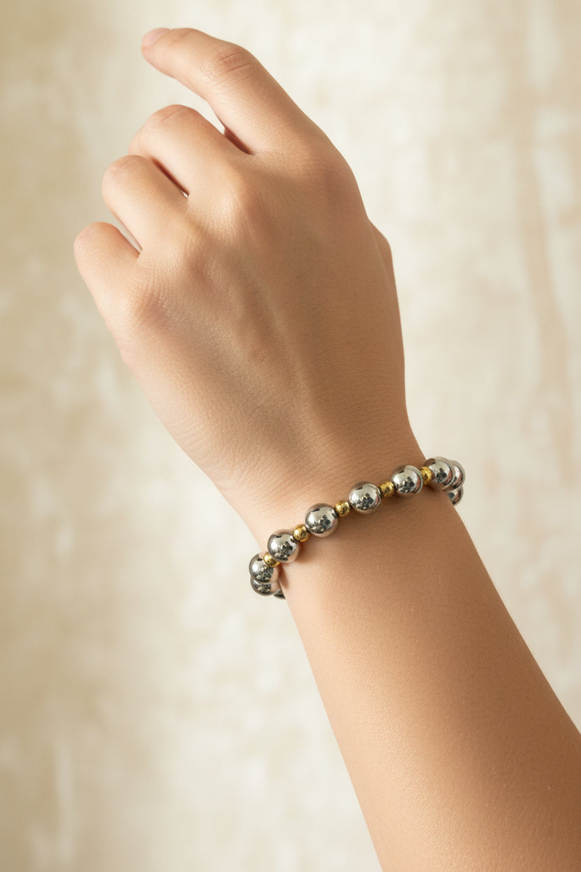 Brazalete circulo plateado