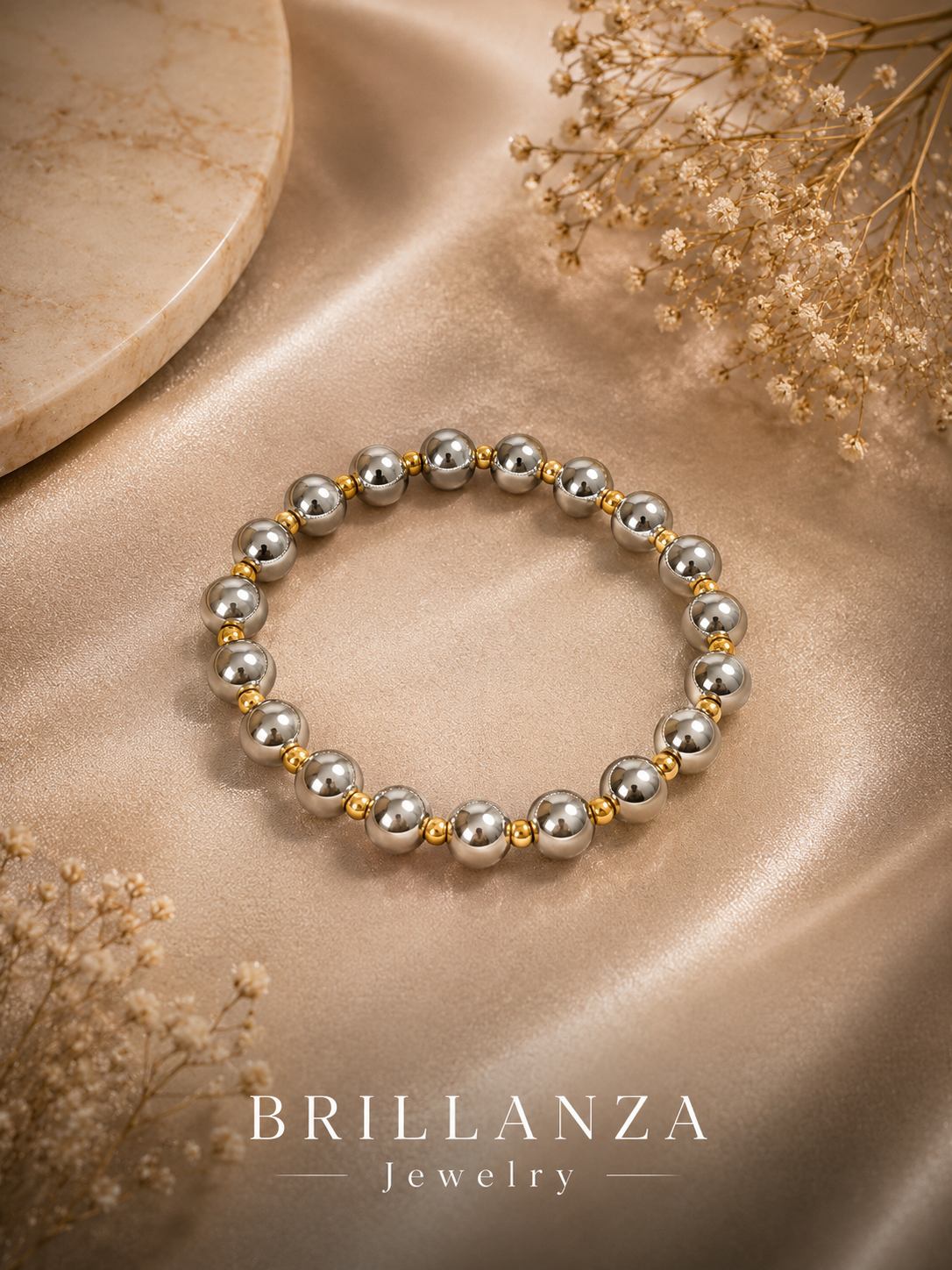 Brazalete circulo plateado