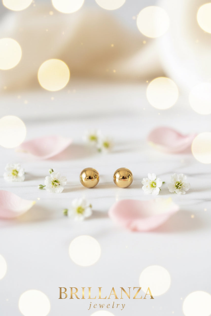Pendientes Classic Dorados 8mm