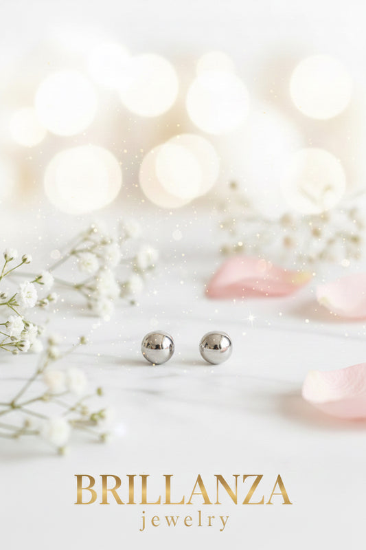 Pendientes Classic Plateados 8mm