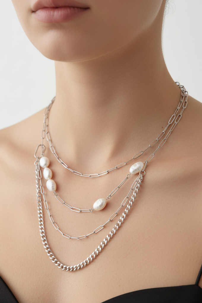Collar Perla Urbana Plata